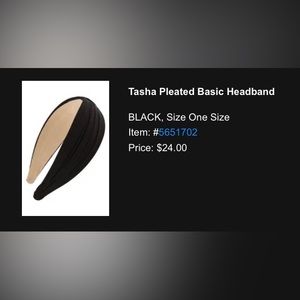 Tasha Pleated Basic Headband in Black